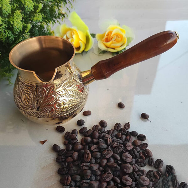 coffee cup TamraPatra BrassTurkish Coffee Kettle - Cezve - Ibrik 790 ml