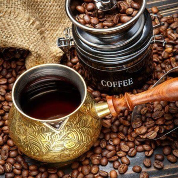 coffee cup3 TamraPatra BrassTurkish Coffee Kettle - Cezve - Ibrik 790 ml