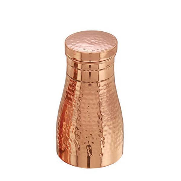 Top view Stylish & Elegant Bedside Bedroom Copper Bottle Jar with Pure Copper & Joint Free, Capacity 1000 ML
