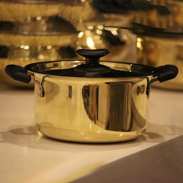 pure Brass Stew Pan with lid2 Pure Brass Stew Pan with lid/stew pot/patila/bhagona with tin coating/kalayi