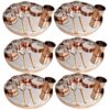 6175qkZZiqL TamraPatra Stainless Steel Copper Dinner Thali Set, 48 Pieces, Service for 6