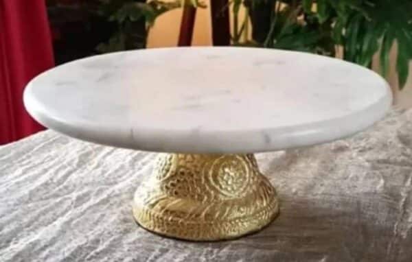 WhatsApp Image 2023 03 14 at 16.42.39 1 Tamrapatra Marble Brass cake Srving stand With Cake designer Serving spatula for homes, restruants and hotels