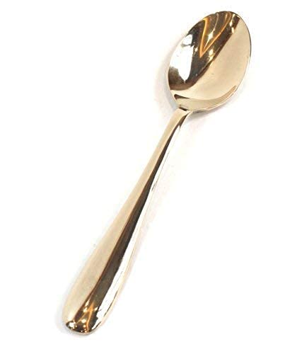 gt TamraPatra Royal Bronze Spoon for Desert Dishes Tableware Kansa Spoons Set (4)